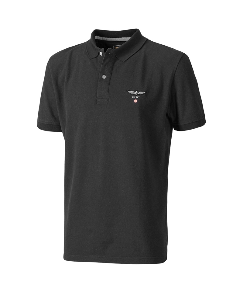 PILOT POLO Shirt schwarz, Medium