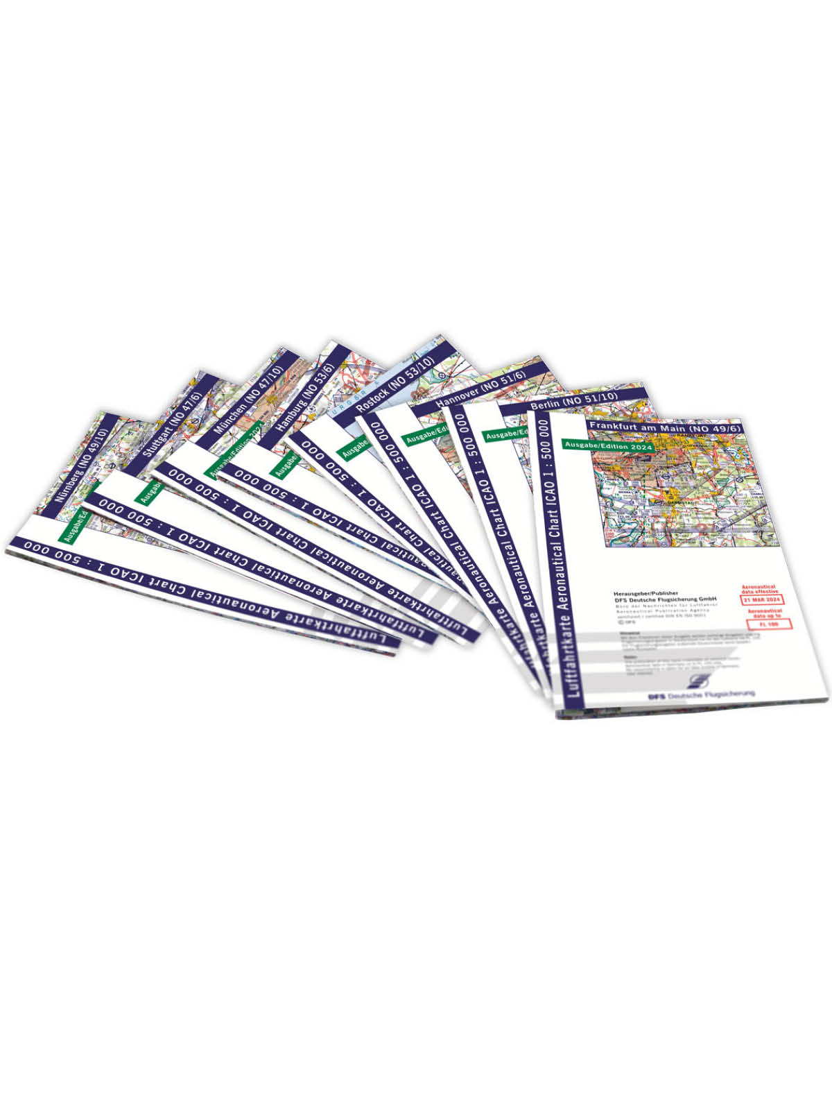 Satz ICAO Deutschland 2024 (MF) - ohne Folie, gefaltet