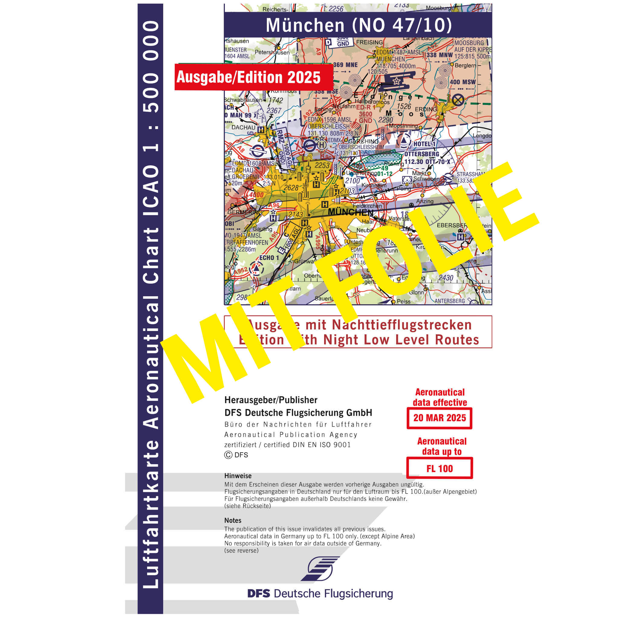 ICAO Deutschland mit Folie, München, 2025, NTFS, gefaltet