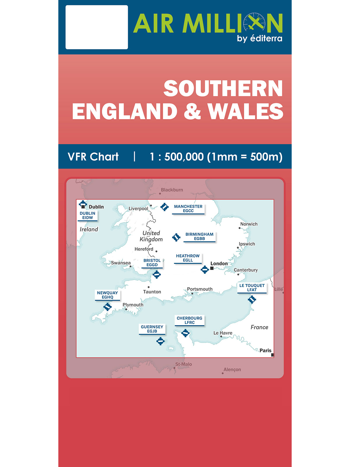Südengland & Wales - Air Million Zoom VFR-Karte 1:500.000, gefaltet, 2025