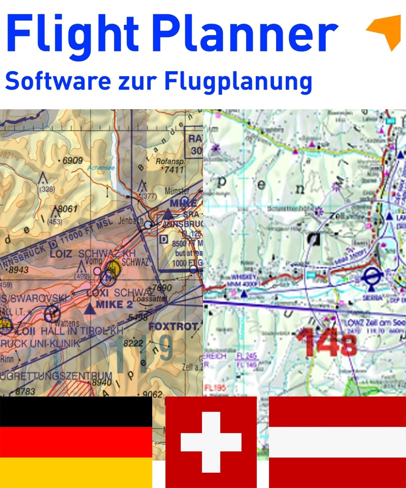 Flight Planner / Sky-Map - Trip-Kit Deutschland, Österreich, Schweiz (ICAO-Karten u. AIP)