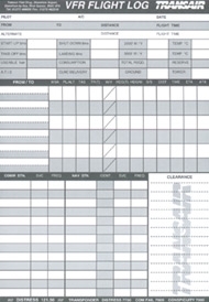VFR Planungsformular,  A5, englische Ausführung