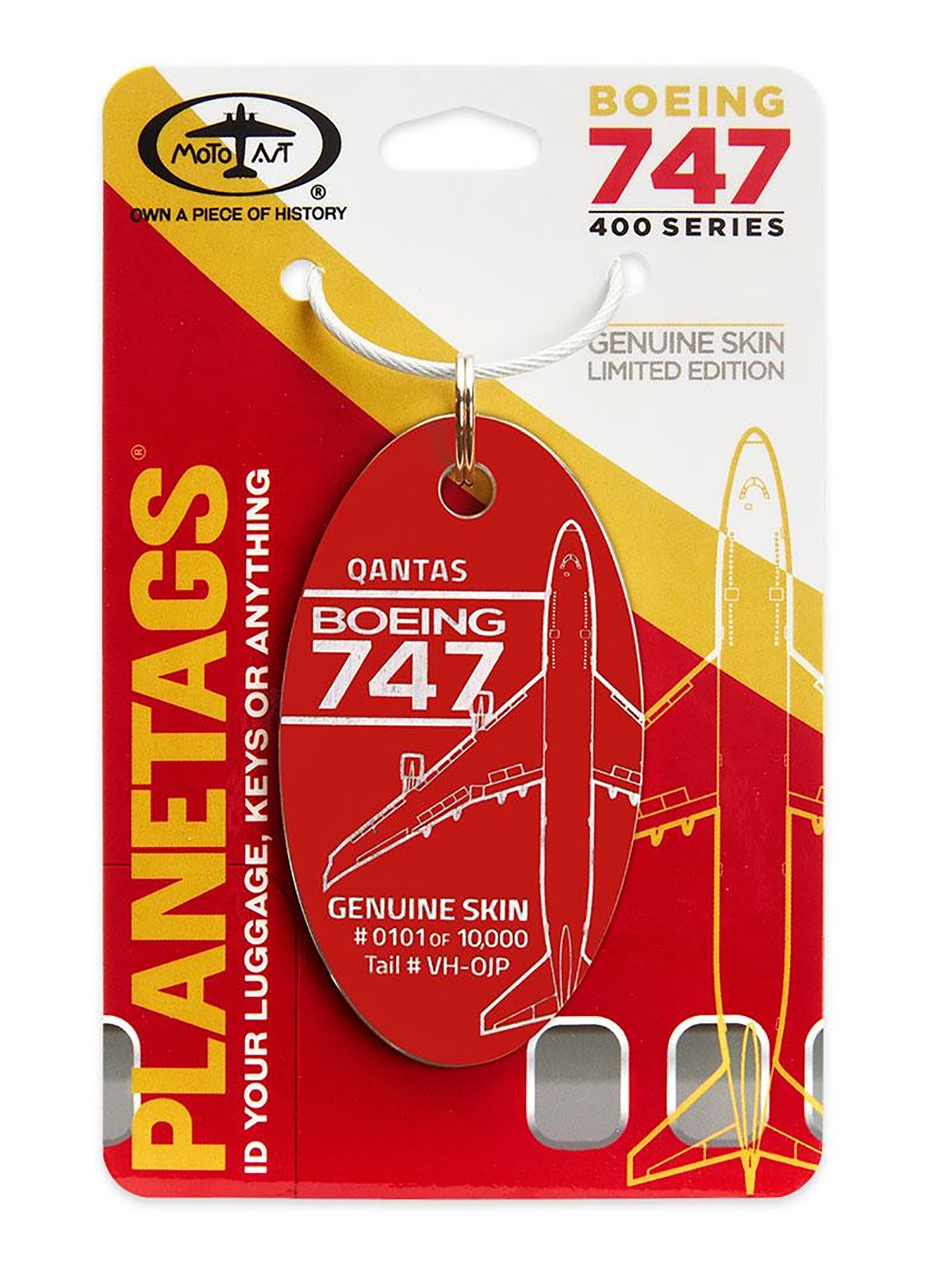 Retro-Schlüsselanhänger - Qantas Boeing 747-400 (VH-OJP)