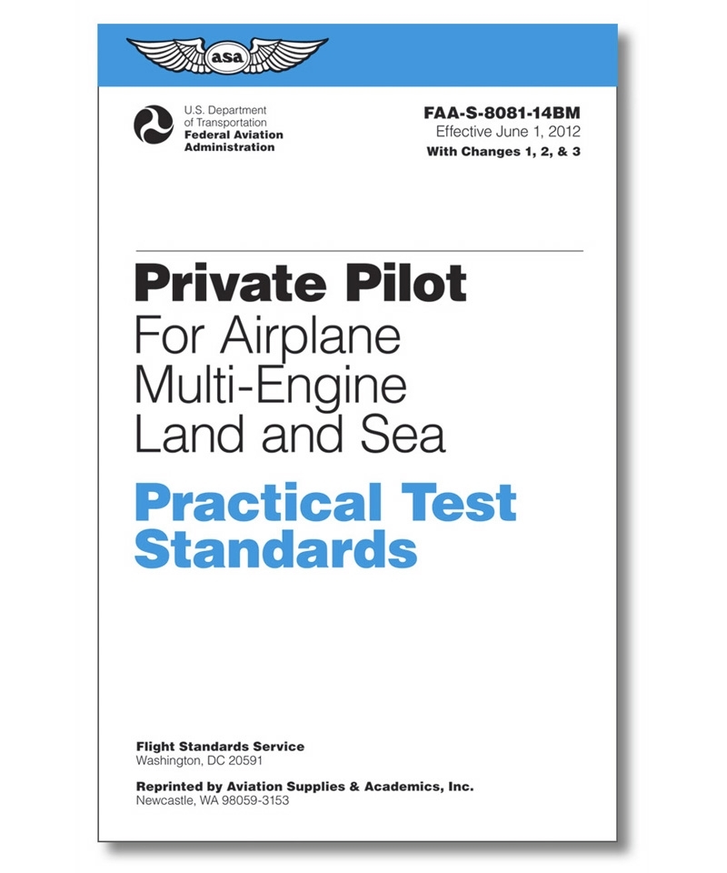 ASA, Private Pilot Multi Engine Practical Test Standards
